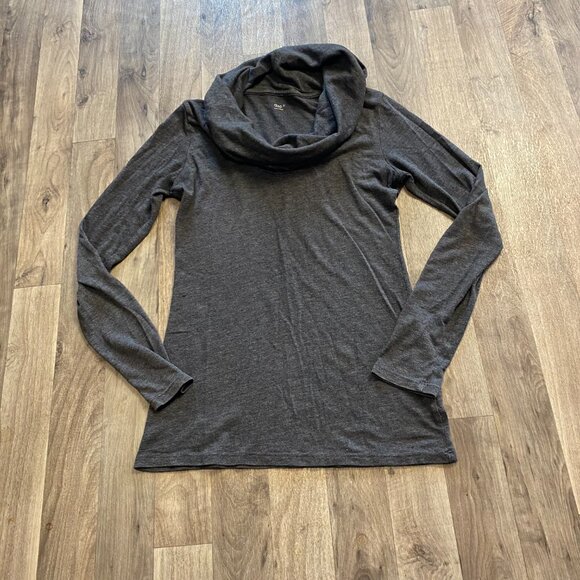 Gap Gray Lightweight Cowl Neck Long Sleeve Shirt Size Small - Picture 2 of 7